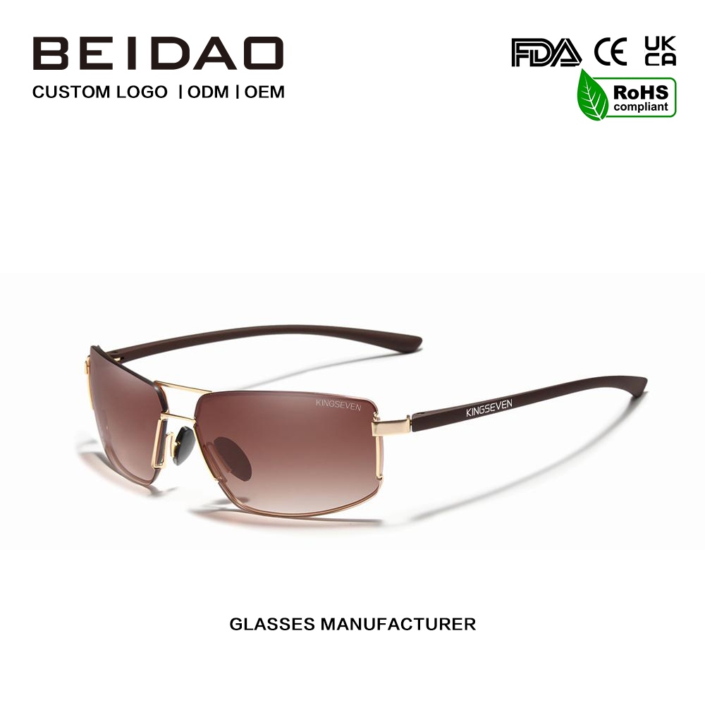 ユニセックス ヴィンテージ スクエア アルミニウム 偏光サングラス